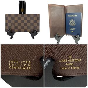 Louis Vuitton Damier Ebene Checkbook Wallet 1896-1996 Edition Centenaire Auth